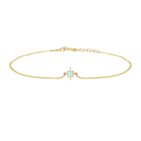 June Birthstone Opal Bracelet 14k gold stackable design