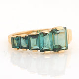 Lagoon Tourmaline Baguette Crescendo Ring 18K engagement ring 1