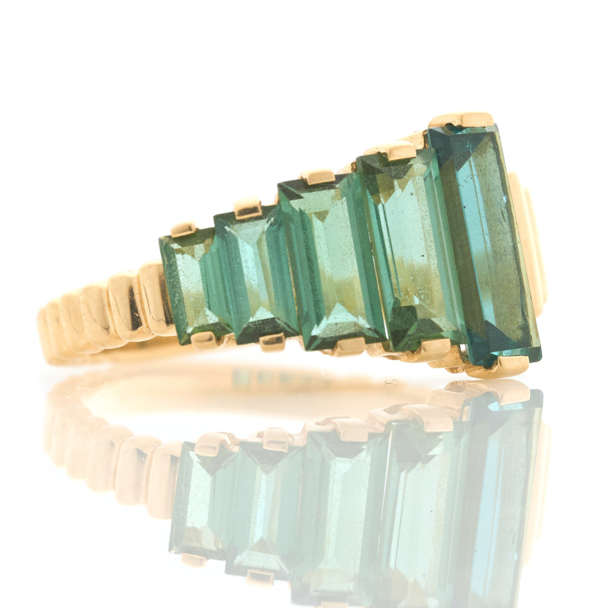 Lagoon Tourmaline Crescendo Ring 18k gold engagement ring side