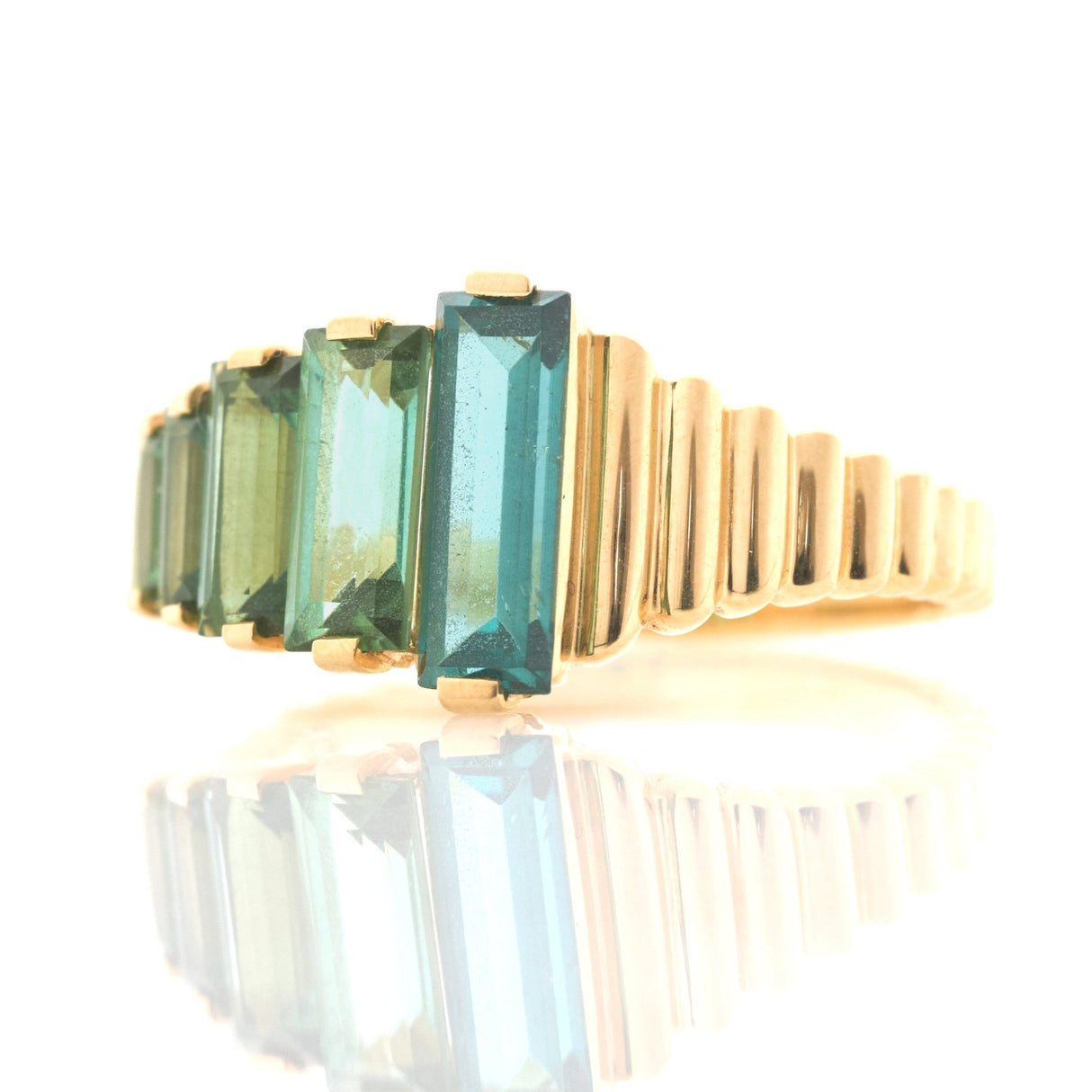 Lagoon Tourmaline Crescendo Ring 18k gold engagement ring side