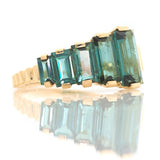 Lagoon Tourmaline Crescendo Ring 18k gold engagement ring side view