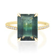 Lagoon Watermelon Tourmaline & Diamond Bar Ring 18K engagement ring