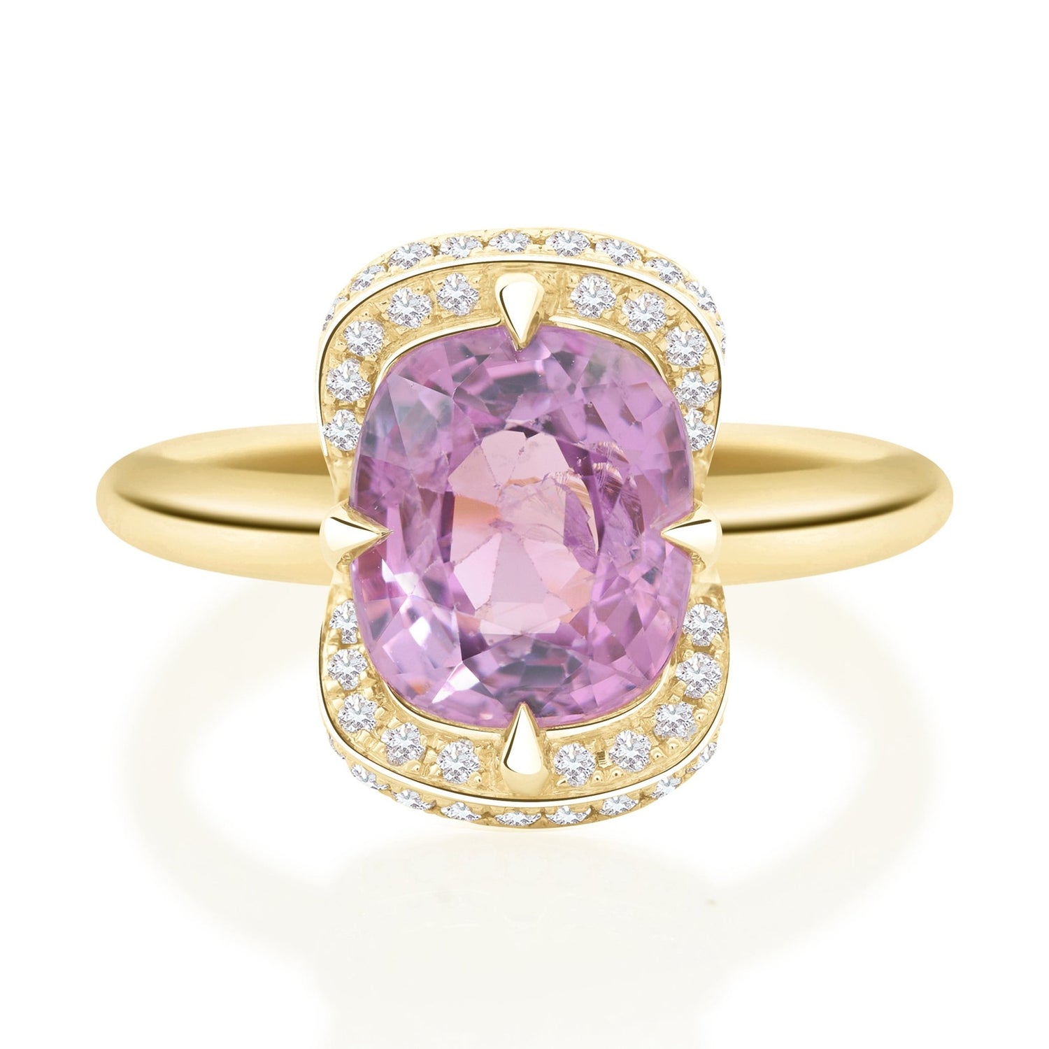 Lavender Spinel Aurora Ring 18K engagement ring