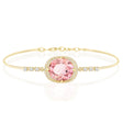 Light Pink Tourmaline Aurora Bangle 18K Gold Stackable Design