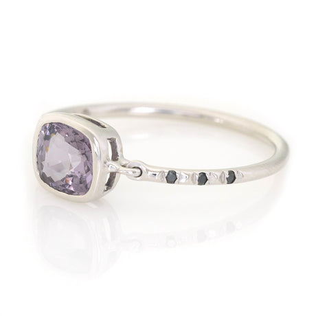 Lilac Grey Spinel Petite Circle Diamond Ring side