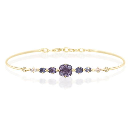 Lilac spinel Compass Bangle YG14k gold stackable design