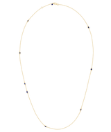 Long Sapphire Dot Necklace 18k handmade fine jewelry
