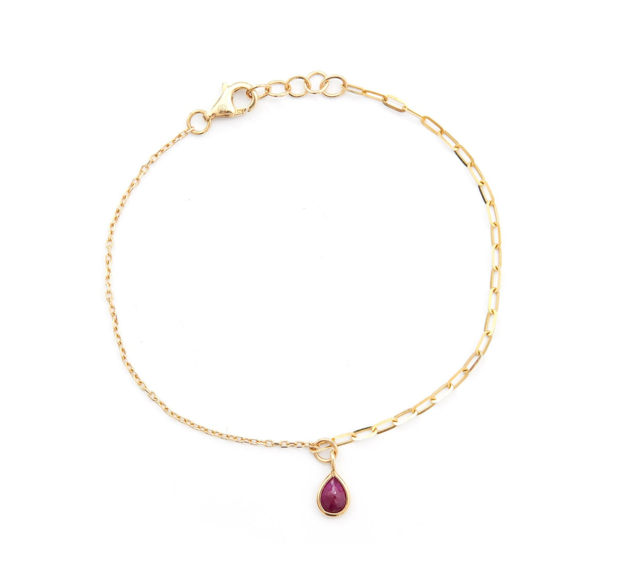 Lucky Ruby Duo Bracelet 18k gold stackable design