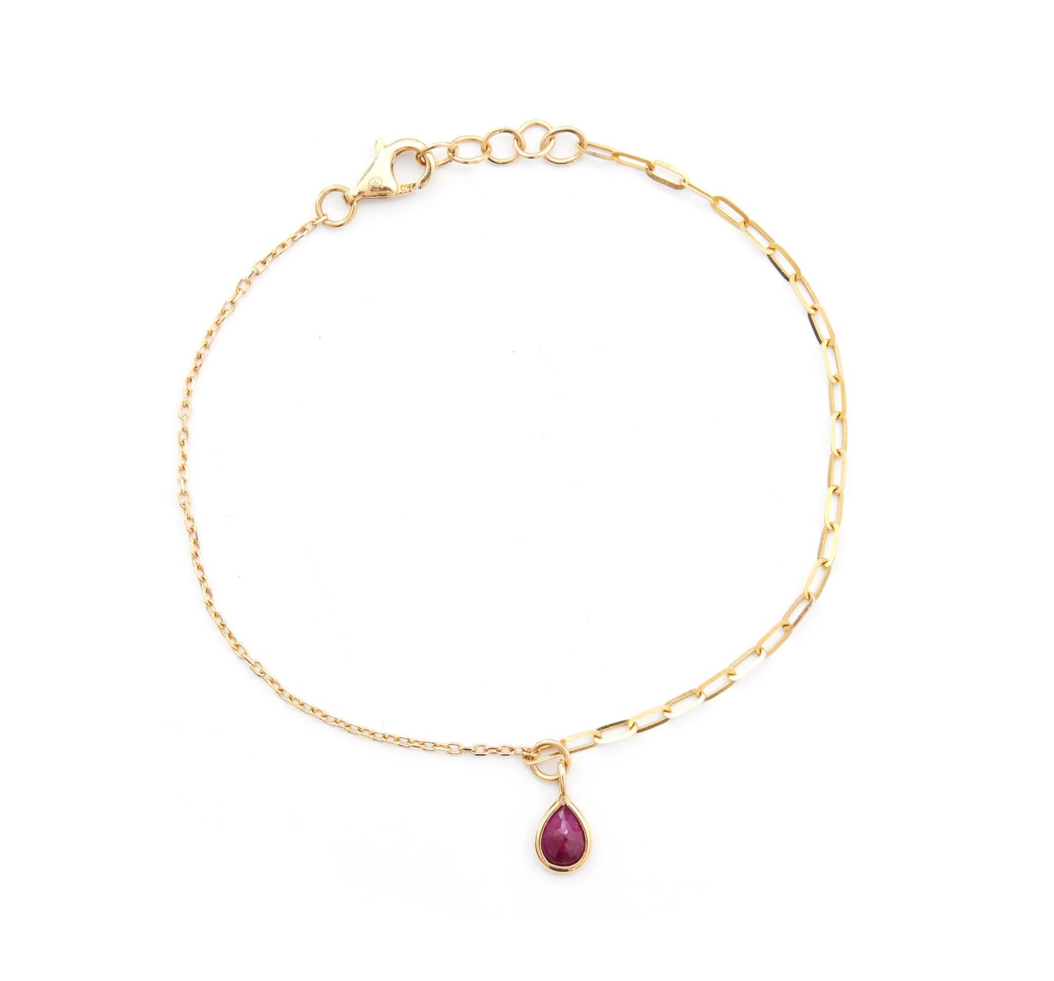 Lucky Ruby Duo Bracelet 18k gold stackable design