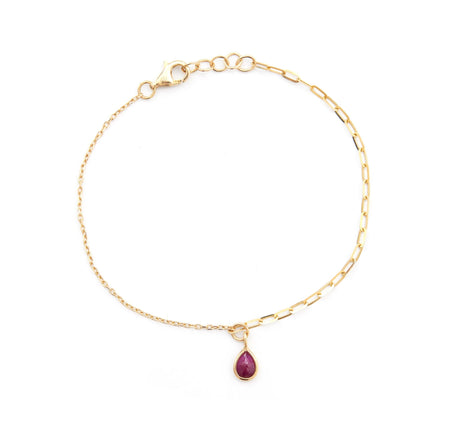 Lucky Ruby Duo Bracelet 18k gold stackable design
