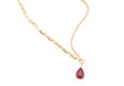 Lucky Ruby Duo Necklace 18k handmade fine jewelry