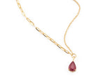 Lucky Ruby Duo Necklace 18k handmade fine jewelry