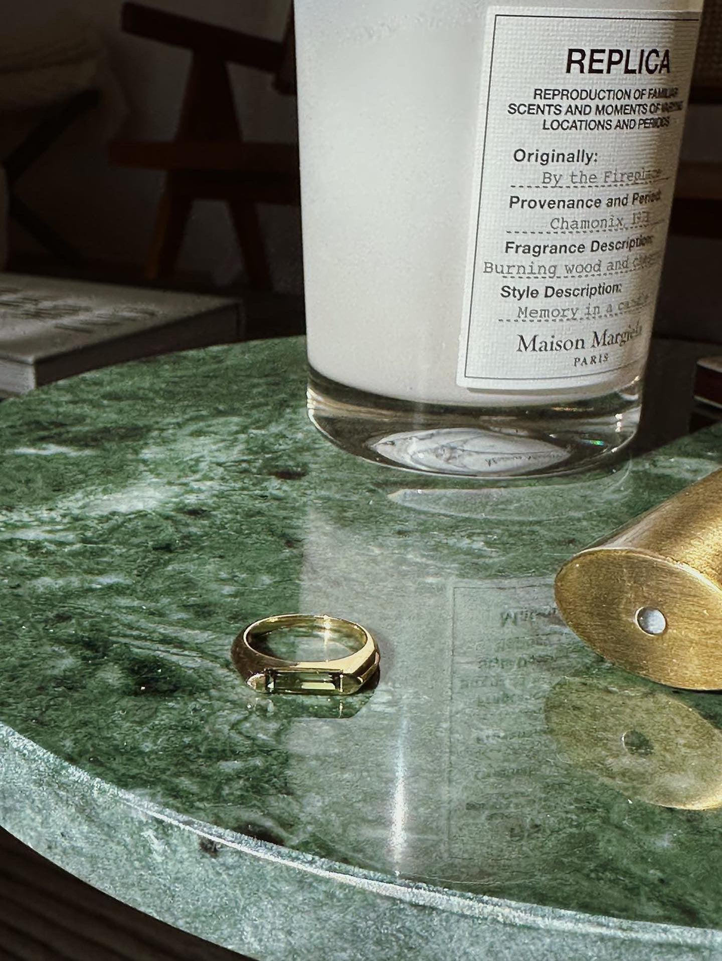 Madison Tourmaline Bar Ring 18k gold Stackable ring