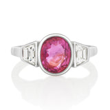 Magenta Sapphire & Diamond Everlasting Ring Platinum engagement ring 