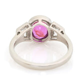 Magenta Sapphire & Diamond Everlasting Ring Platinum engagement ring back view