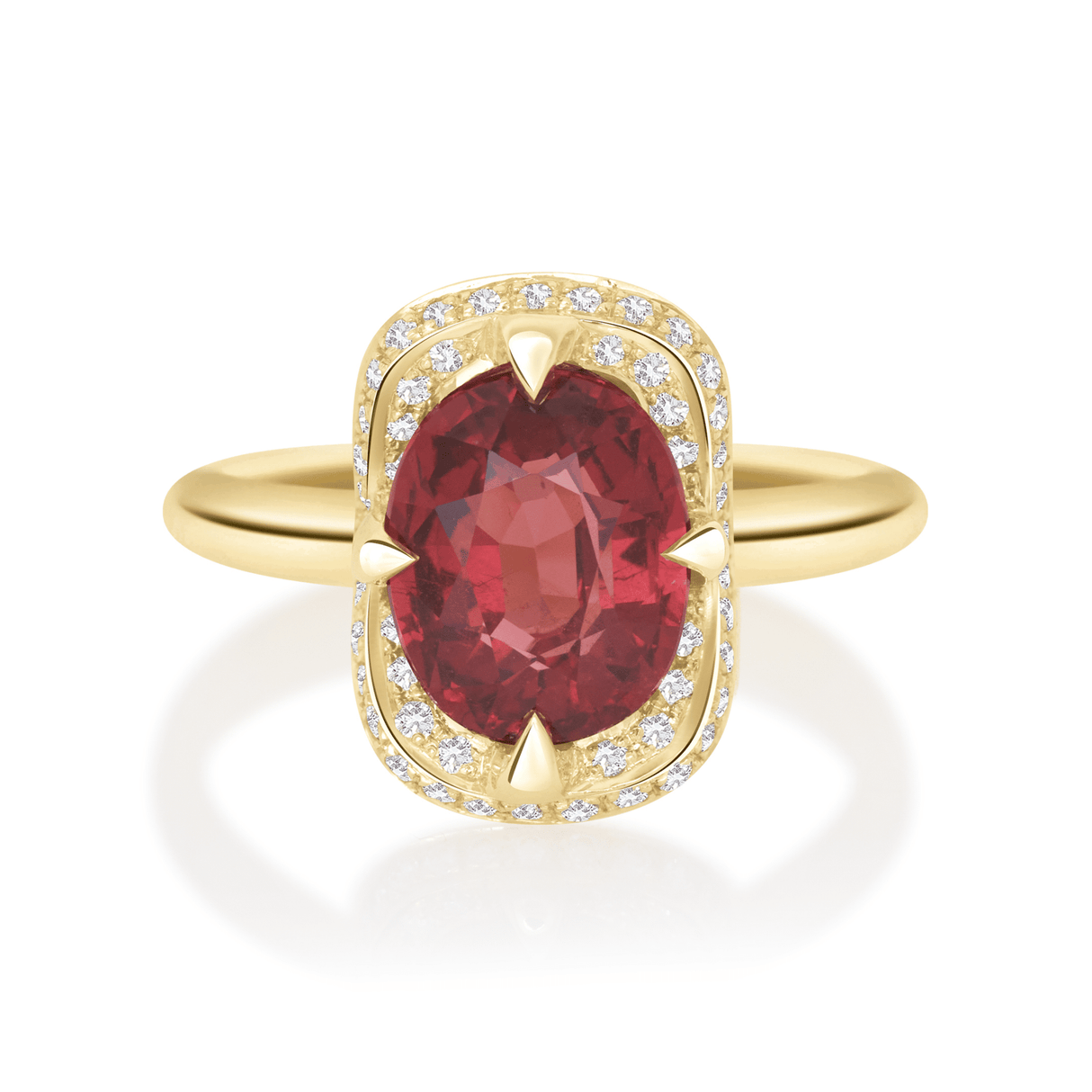Malaya Garnet Aurora Ring 18k gold engagement ring