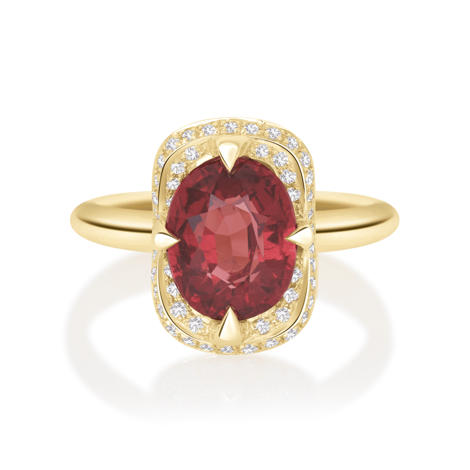Malaya Garnet Aurora Ring 18k gold engagement ring