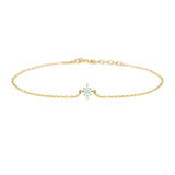 March Birthstone Aquamarine Bracelet 14k gold stackable design