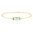 Mirror Cut Mint Tourmaline Bar Bangle 18k gold Stackable design