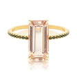 Morganite & Green Diamond Ring 18k gold stackable ring