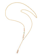 Morganite & Tsavorite Lasso Bar Necklace 18k handmade fine jewelry 3