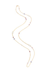 Multi Stone Candy Necklace 18k gold handmade fine jewelry 3