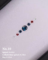 No.10 Spinel (0.65ct) Tourmaline (0.78ct) &Diamond (0.11ct) Compass Bangle handmade fine jewelry