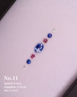 No.11 Sapphire (2.11ct) Spinel (0.44ct) & Diamond (0.11ct) Compass Bangle