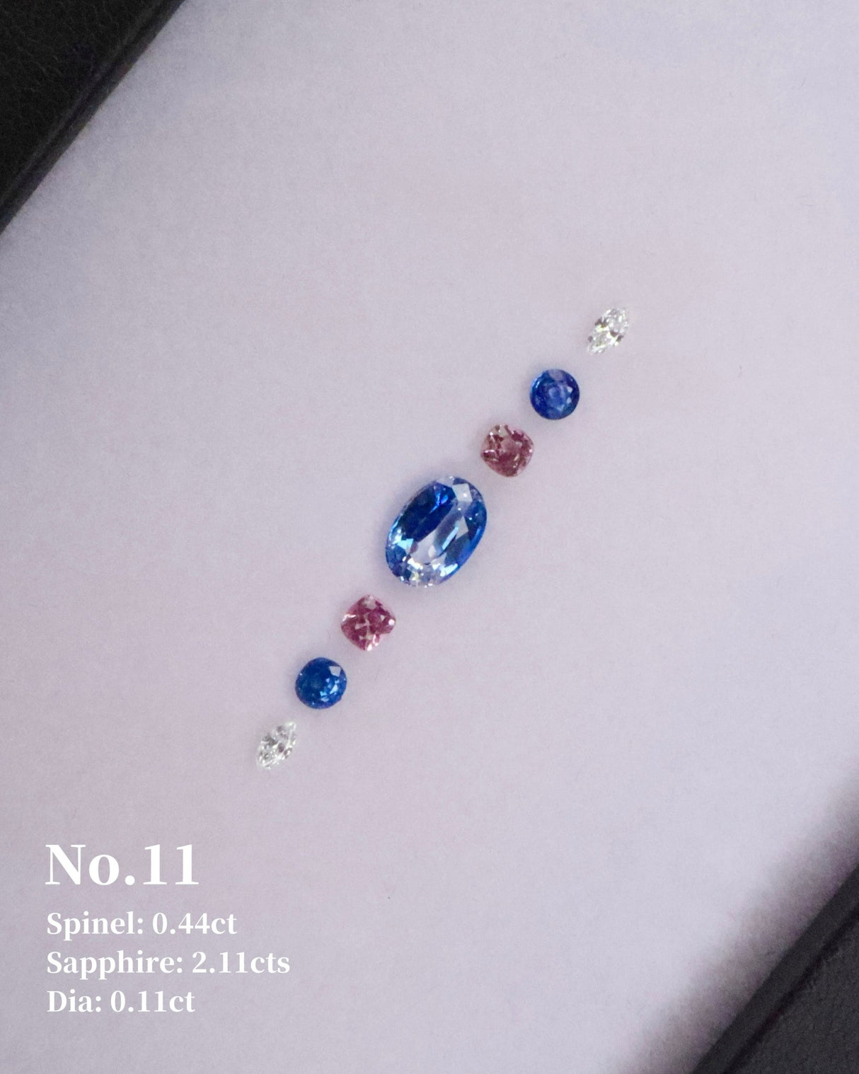 No.11 Sapphire (2.11ct) Spinel (0.44ct) & Diamond (0.11ct) Compass Bangle handmade fine jewelry