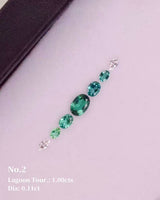 No.2 Lagoon Tourmaline (1ct) &Diamond (0.11ct) Compass Bangle