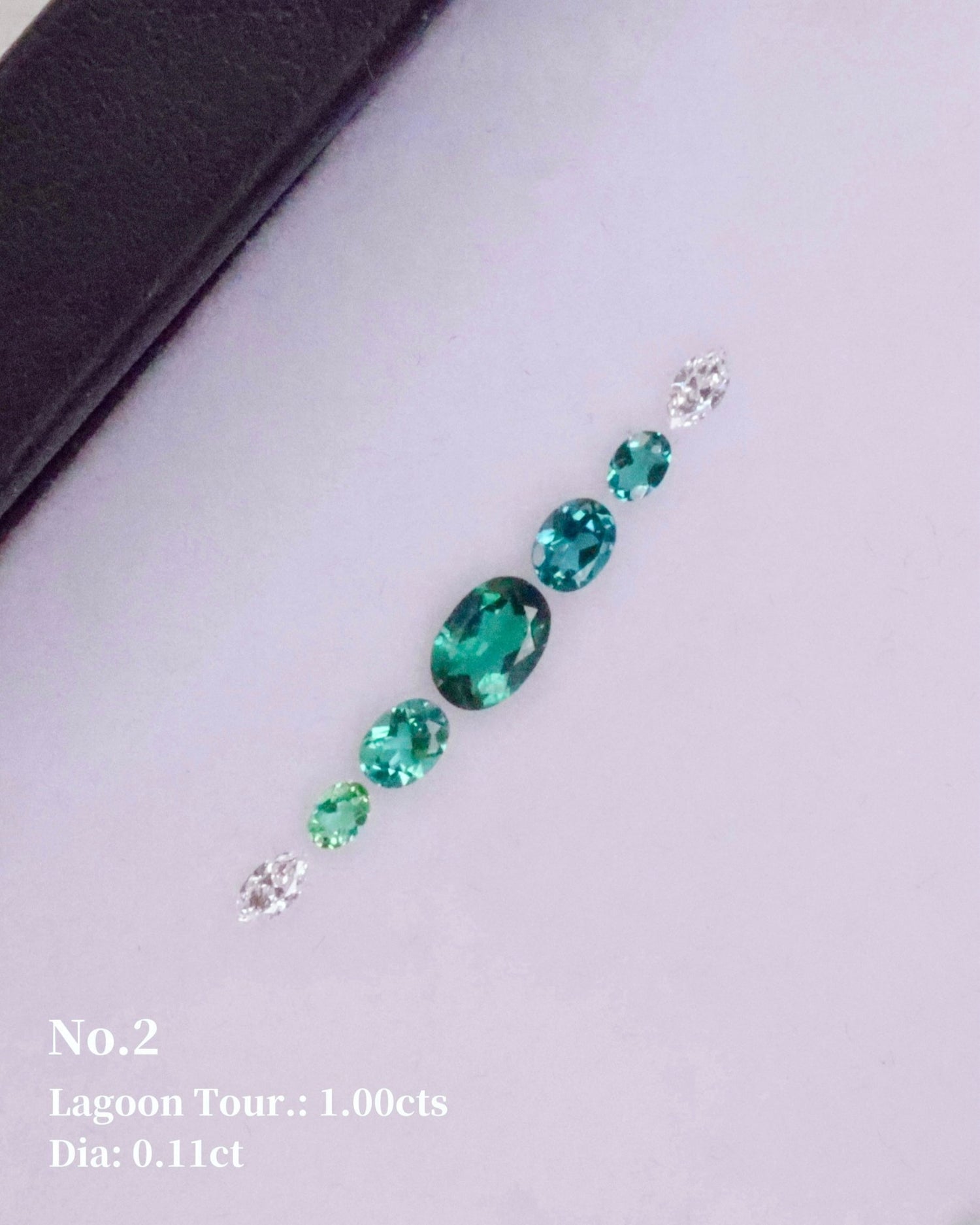 No.2 Lagoon Tourmaline (1ct) & Diamond (0.11ct) Compass Bangle handmade fine jewelry