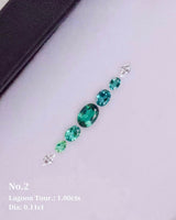 No.2 Lagoon Tourmaline (1ct) & Diamond (0.11ct) Compass Bangle handmade fine jewelry