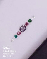 No.3 Spinel (1.08cts) Tourmaline (0.23ct) & Diamond (0.11ct) Compass Bangle handmade fine jewelry