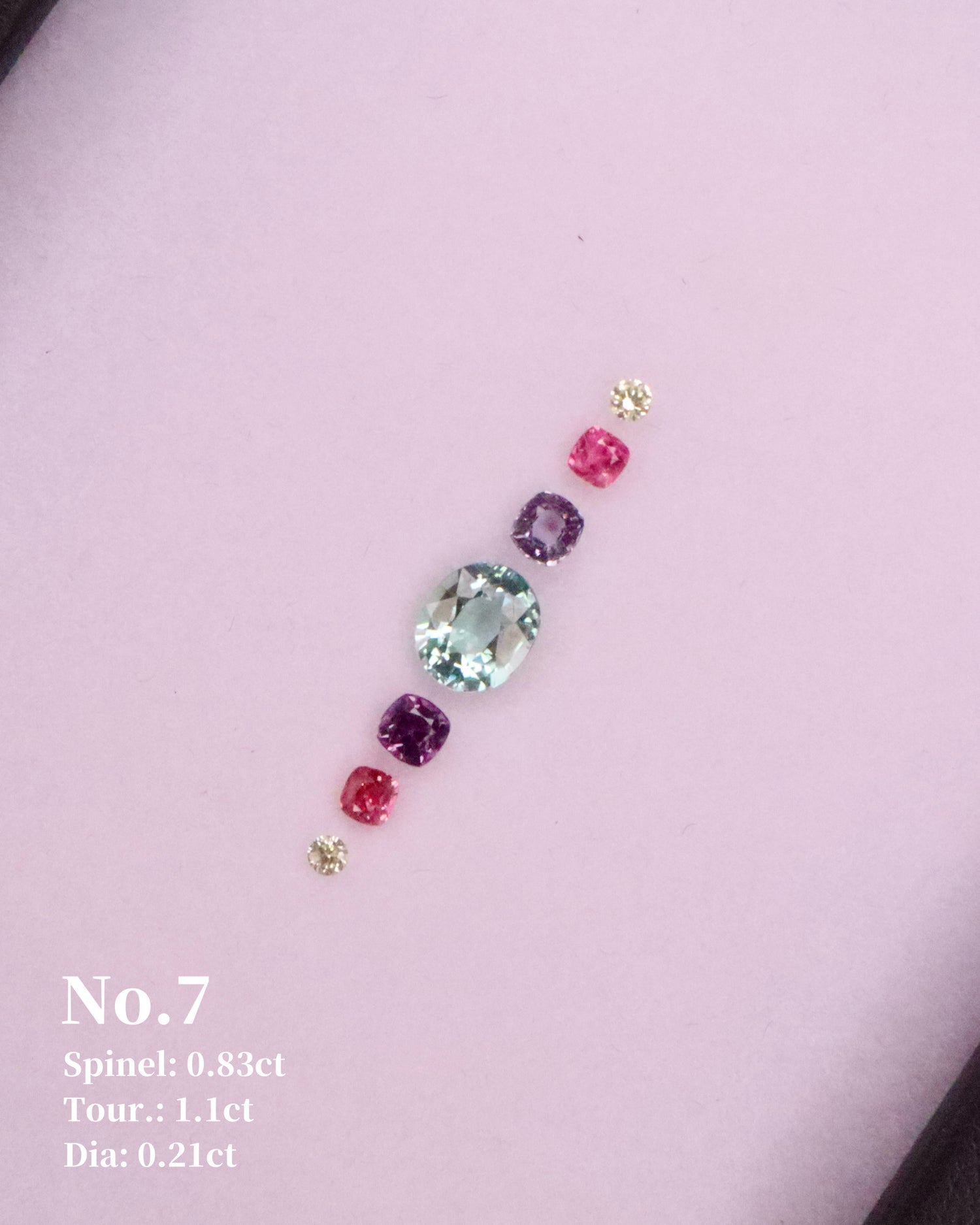 No.7 Tourmaline (1.1cts) Spinel (0.83cts) & Diamond (0.21ct) Compass Bangle