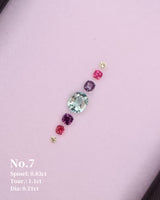 No.7 Tourmaline (1.1cts) Spinel (0.83cts) & Diamond (0.21ct) Compass Bangle