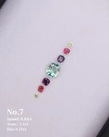 No.7 Tourmaline (1.1cts) Spinel (0.83cts) & Diamond (0.21ct) Compass Bangle handmade fine jewelry