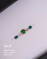 No.9 Tourmaline (1.22cts) Spinel (0.35ct) & Diamond (0.11ct) Compass Bangle handmade fine jewelry