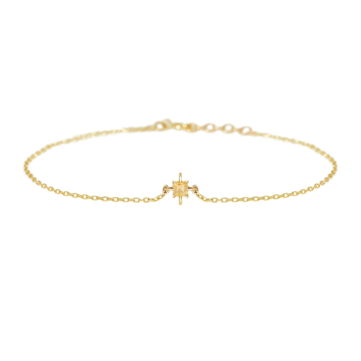 November Birthstone Citrine Bracelet 14k gold stackable design