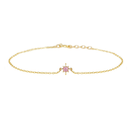 October Birthstone Tourmaline Bracelet 14k gold stackable design