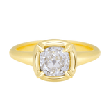 Old Mine Diamond Cushion Ring 18k gold engagement ring