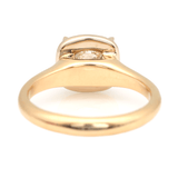 Old Mine Diamond Cushion Ring 18k gold engagement ring back view