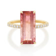 Ombre Flamingo Pink Tourmaline Ring 18K engagement ring