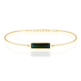 Ombre Lagoon Tourmaline Bar Bangle 18k gold  Stackable design