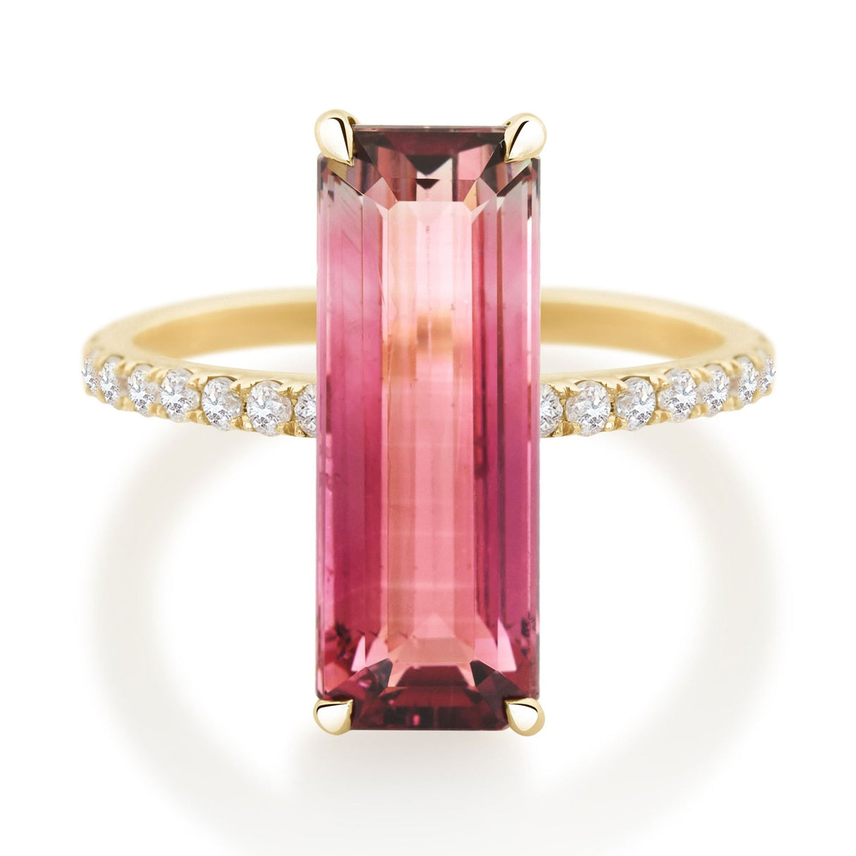 Ombre Raspberry Watermelon Tourmaline Ring