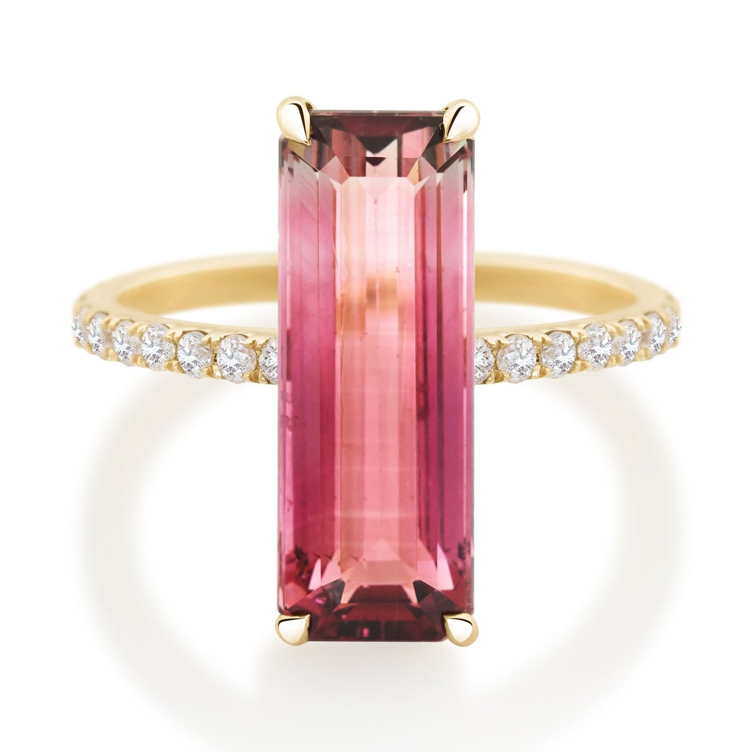 Ombre Raspberry Watermelon Tourmaline Ring