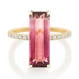 Ombre Raspberry Watermelon Tourmaline Ring