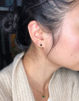 Onyx Heart & Diamond Chain Earring