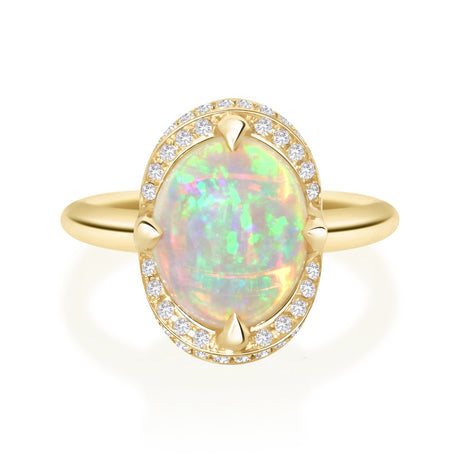 Opal Aurora Ring 18k gold engagement ring