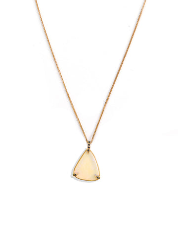 Opal & Black diamond pendant necklace