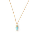 Opal & Diamond Arrow Necklace 18k gold handmade fine jewelry